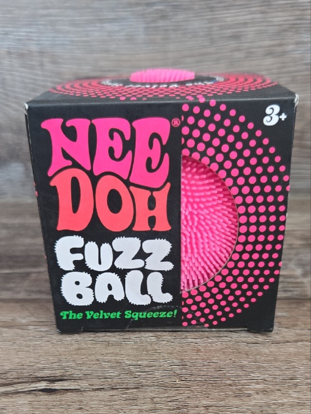 Pink Fuzz Ball - Velvet Squeeze Kids Toy